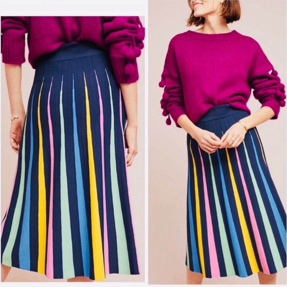 ANTHROPOLOGIE MAEVE⚡️Pleated Sweater Skirt_XS